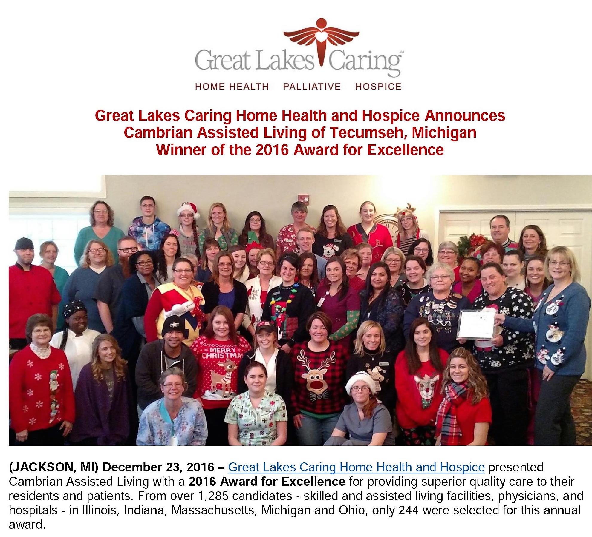 Great Lakes Caring Excellence Award PR 2016 - Version 2